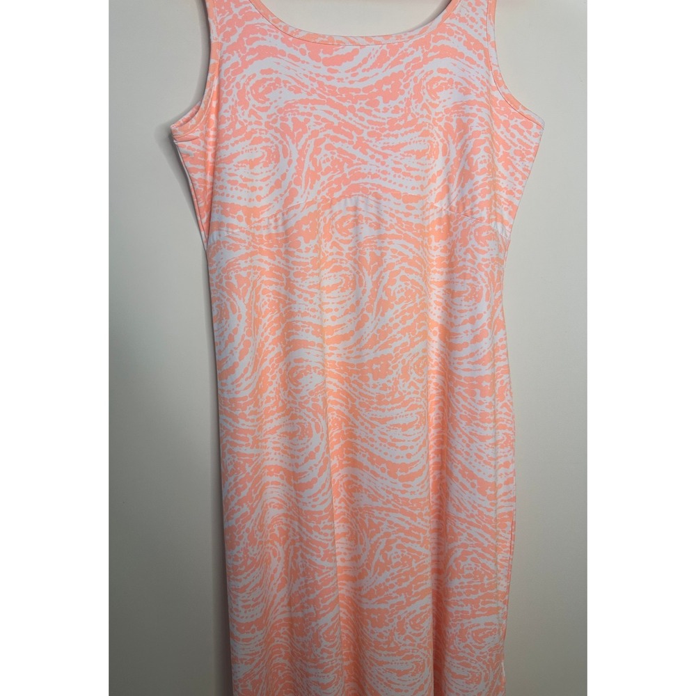 Columbia PFG Freezer Maxi Dress UPF 50 Tiki Pink Swirlscape Stretch Peach Large - Picture 4 of 16